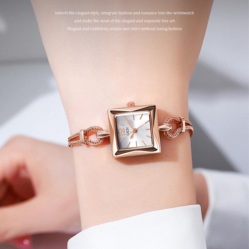 GEDI Fashion Women's Quartz Wristwatch Niche Women watch Simple Square Bracelet watch Waterproof Ladies Watches Gift