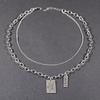 Men's Titanium Steel PUNK Cuban Chain Necklace - Handsome, High-End Hip Hop with Letter Tag Design.