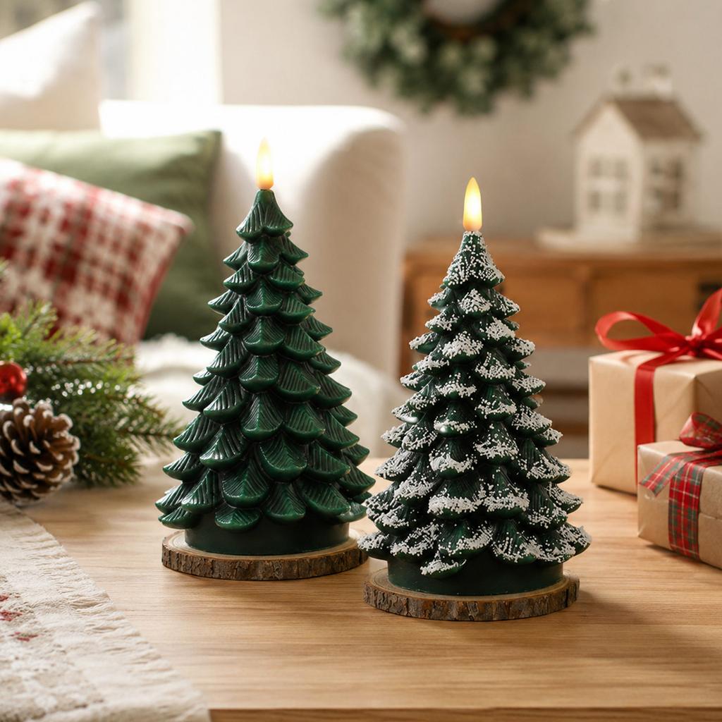 Christmas Tree Night Light with Remote Control, Electronic Candle Lamp for Holiday Home Decor