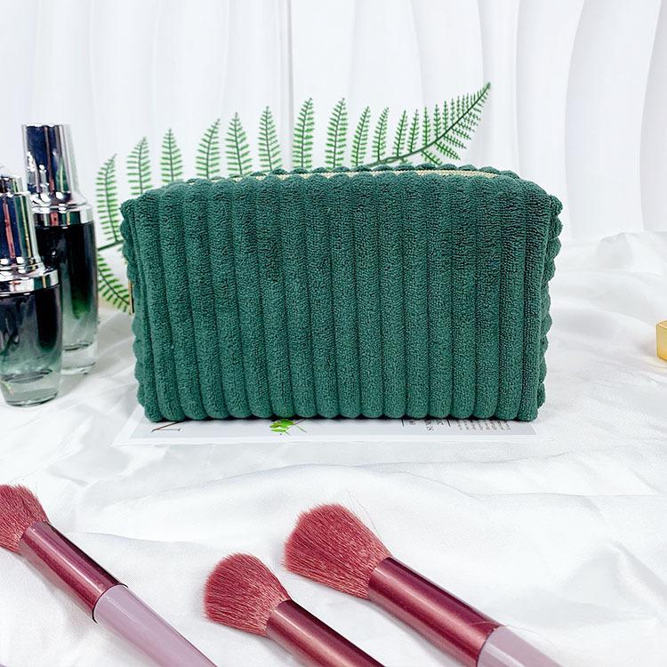 Новая модная вельветовая косметичка для женщин, портативная полосатая косметичка, дорожный органайзер, туалетная сумка, пенал для студентов