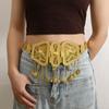 Inlaid Diamond Fringe Belt Alloy Fringe Waist Chain Vintage Waist Chain Belt  For Weddings