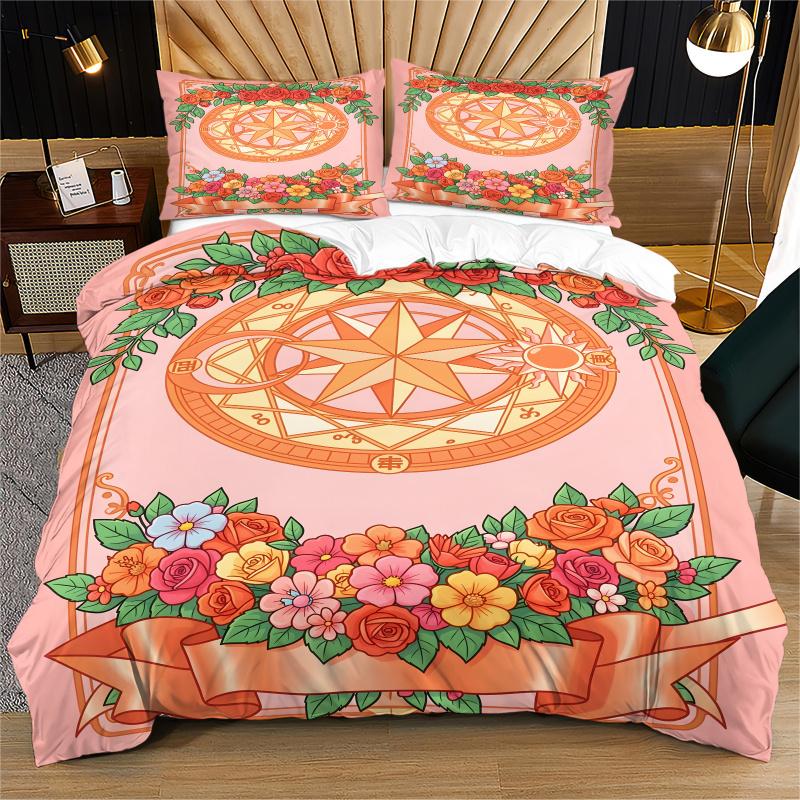 Pentagram Print Duvet Cover Set Comforter Cover Bedding Set no filler for mystical women bedroom daily bedding