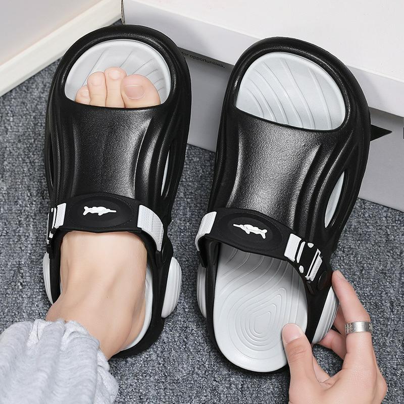 Fashion Sandals Summer Men's Outer Wear Trend Non-slip One-word Beach Sandals Casual Beach Tide Sandals and Slippers