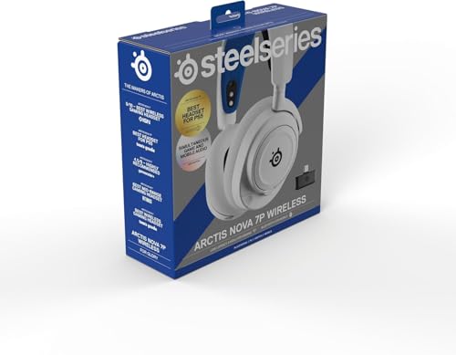 SteelSeries Arctis Nova 7P Wireless Gaming Headset, Lightweight, Voice Chat Enabled, Simultaneous Connection to Games and Smartphones, Wireless, Close