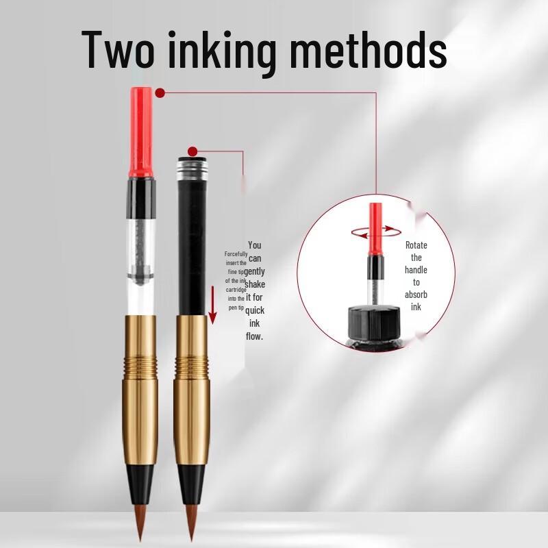 Xuan Qin Refillable Wolf Hair Calligraphy Fountain Brush Pen