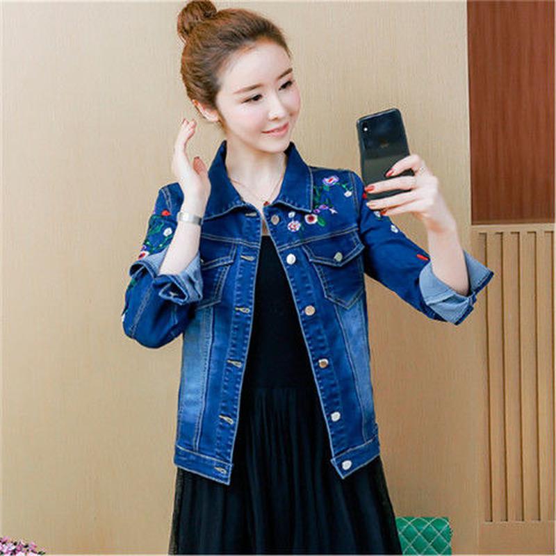 Denim Jacke Frauen Mantel Dame Vintage Kurze Outwear Frühling Herbst Casual Mäntel Weiblich