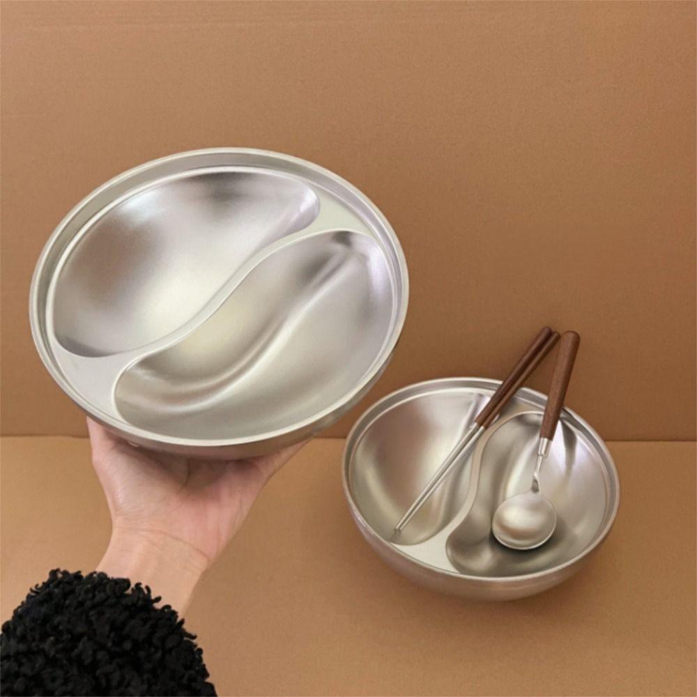 

Double-layer Stainless Steel Bowl with Spoon Insulated Soup Bowls Durable Fruit Salad Bowl Dining Bowl