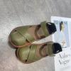 Low Heel Shoes Woman Sweet Sandals Ladies Summer Sandals Orange Espadrille Closed Retro Gladiator Sandals Women Shoes Comfort Casual