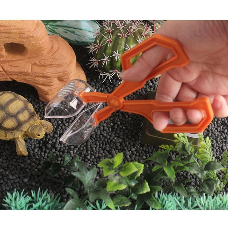 Plastic Insect Capture Tongs For Reptiles Care Feeder Pliers Clear Ergonomic Tool Gentle Feeding Solution Easy Cleaning