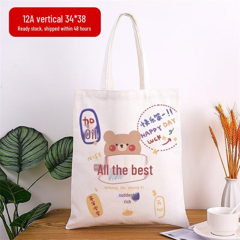 Hand-painted Graffiti Canvas Tote Bag