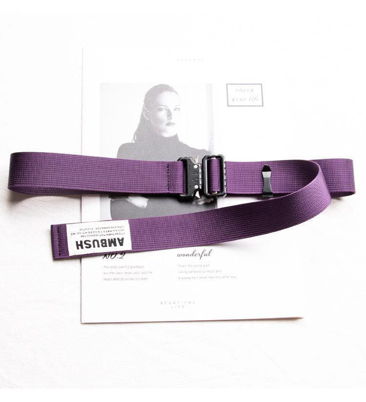 3.2cm Shawn Yue Cobra Buckle Canvas Belt - Trendy Hip Hop Style Decorative Belt for Work Pants 130cm