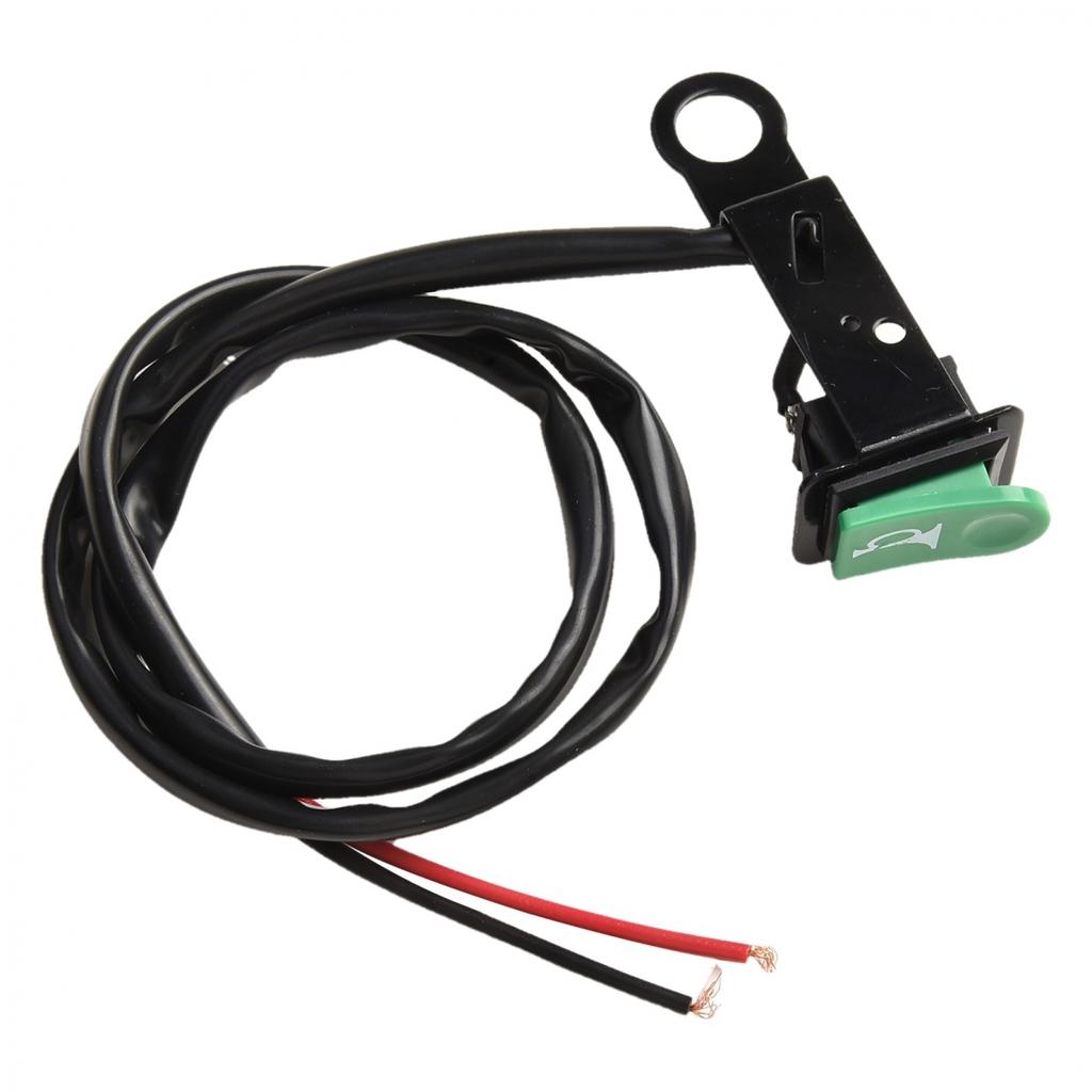 Green Momentary Open Switch for Motorcycle Horns with Reflective Bracket