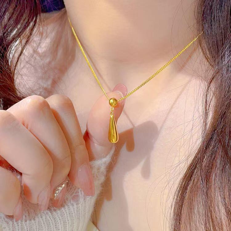 Versatile Clavicle Necklace with 925 Sterling Silver Teardrop Pendant