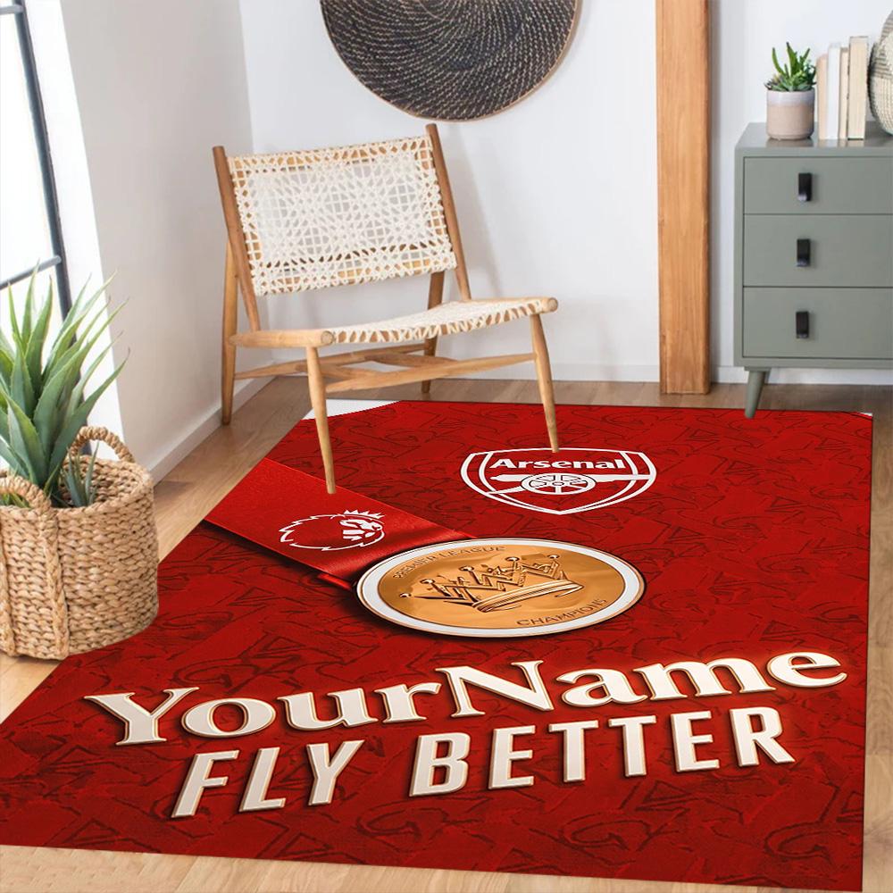 Arsenal Customize Text Floor Mat Suitable for Kitchen Foyer Dining Room Decorate room Anti-slip Rug Decorate Offices Perfect Gift for Friends & Family