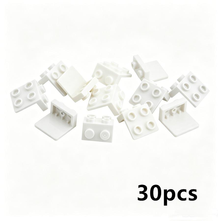 30pcs DIY Buiiding Block 1x2-2x2 Studs Bracket Bricks Accessories Compatible 21712 44728 Educational Creative Toys For Children