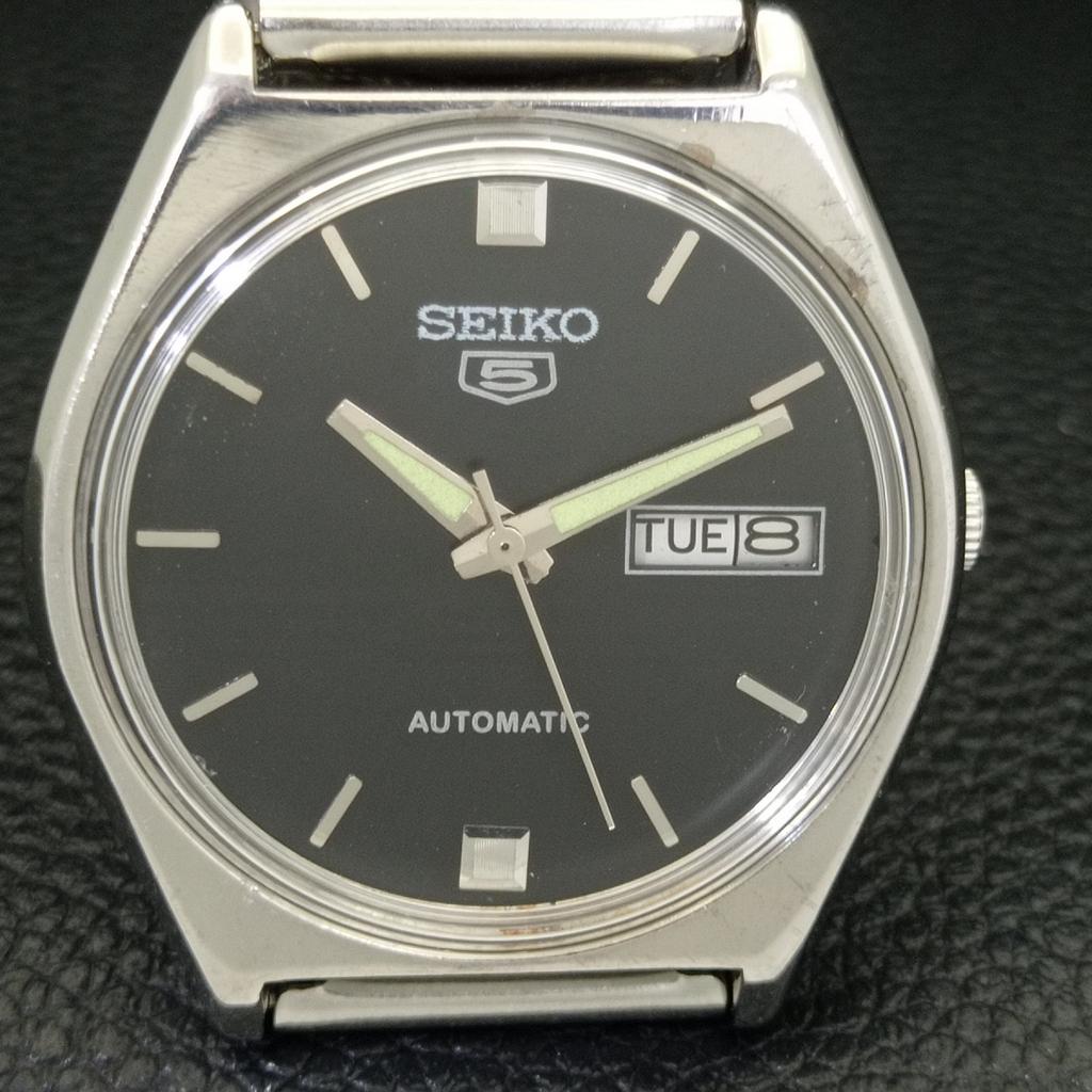 SEIKO 5 AUTOMATIC 6309A VINTAGE JAPAN MENS BLACK COLOR DIAL WATCH a701548-5 R206b-a701548