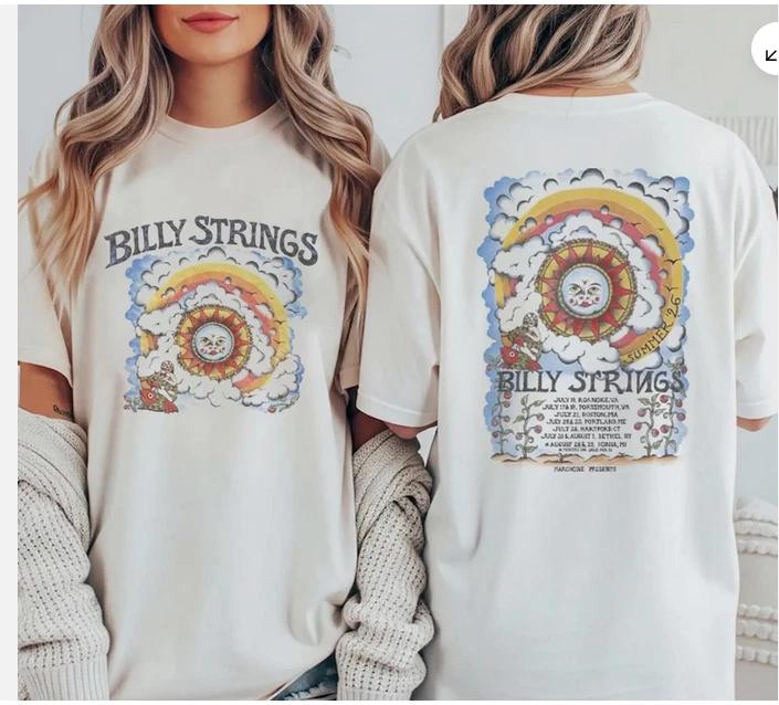 Billy Strings Summer 2026 Tour the Sun Art Double Sided TShirt M