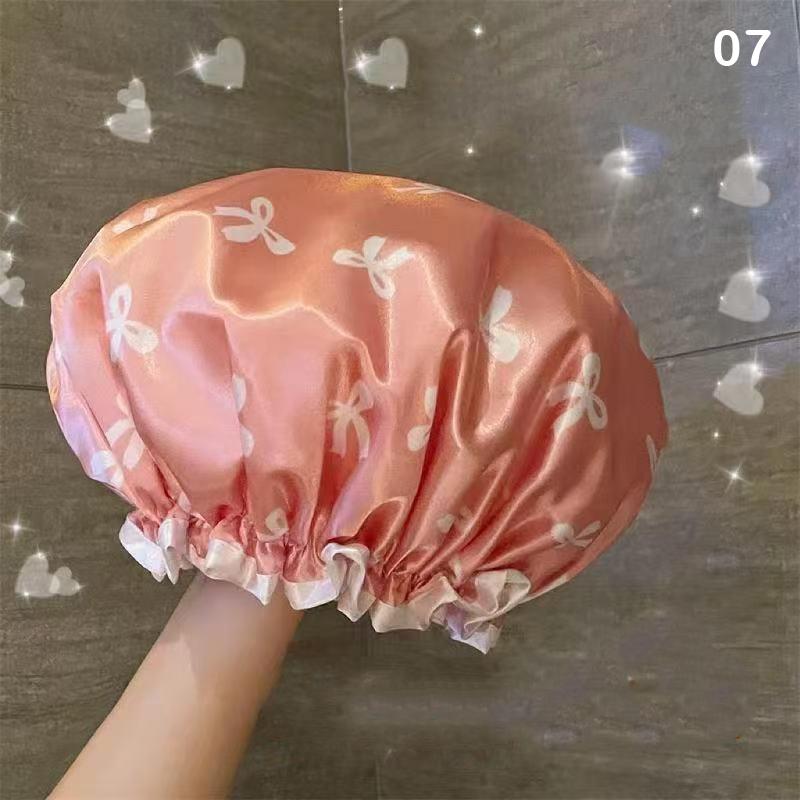 Sanrio Hello Kitty Водонепроницаемая шапочка для душа Двухслойная эластичная шапочка для душа Многоразовая мультяшная шапочка для душа Принадлежности для ванной