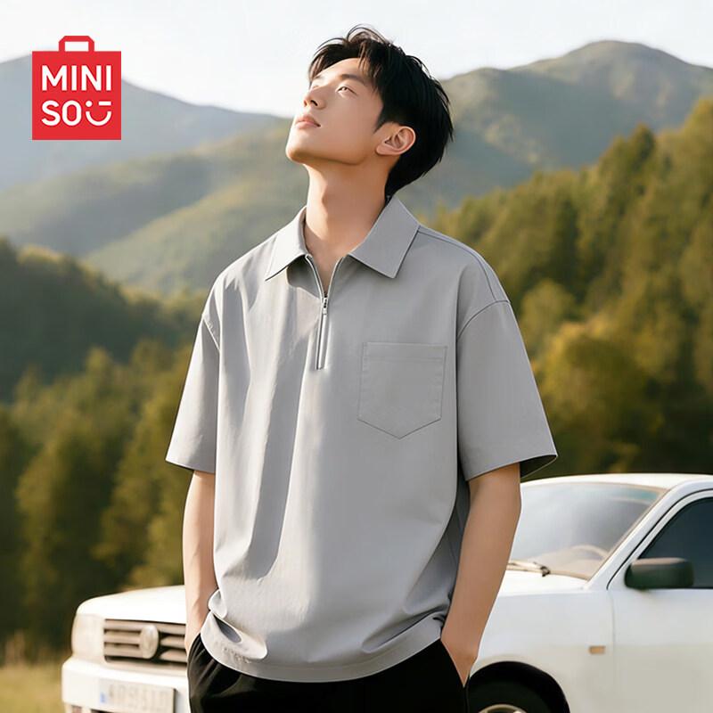 MINISO Men's Outdoor Half-Zip Short-Sleeve Shirt