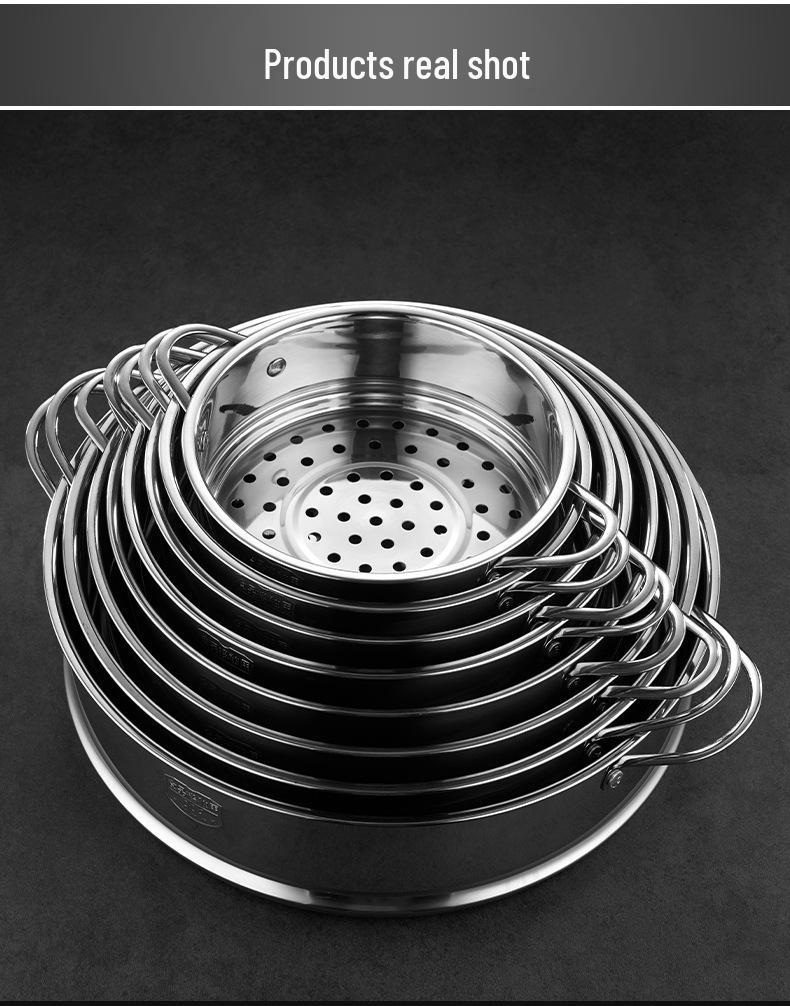 304 Stainless Steel Stackable Steamer Basket with Double-ear Handles