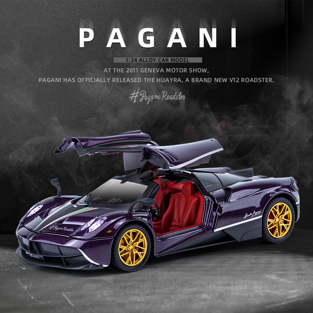 1/24 Pagani Huayra Dinastia Supercar Alloy Car Die-casting Model Sound and Light Car Model Toy Collection Children Gift