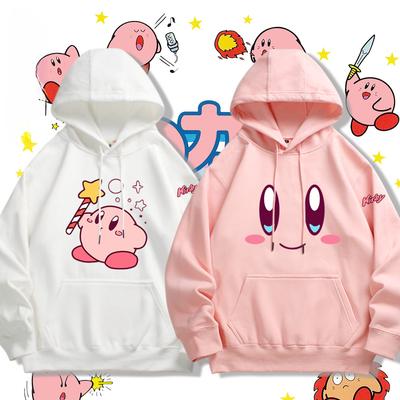 MNISO Kirby Cartoon Anime Periphery Mother Daughter Hoodies In Spring and Autumn New Style Cute Parent Child Hoodies