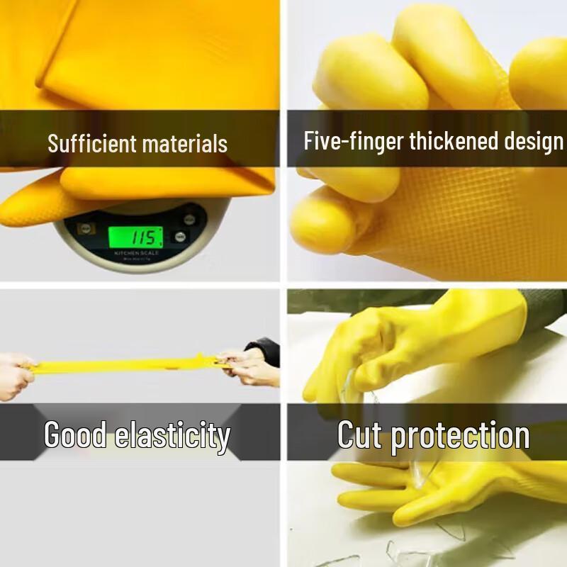 Premium Double-Layer Waterproof Heavy-Duty Latex Work & Household Gloves