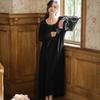 Long-sleeved mesh nightdress women's spring court retro style lace princess pajamas loose large size can be worn outside loungewear autumn