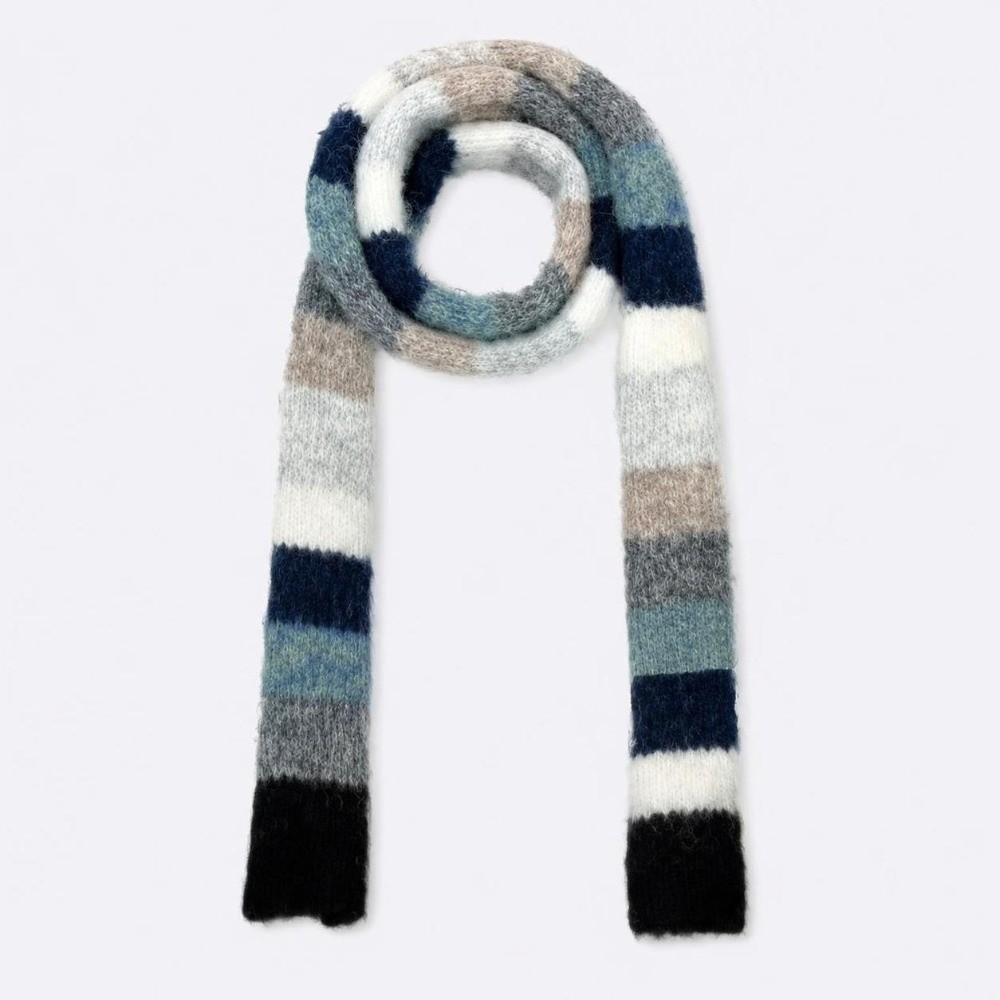 Y2K Style Sausage Thin Scarf Warm Color Splicing Rainbow Color Scarf Cold Weather