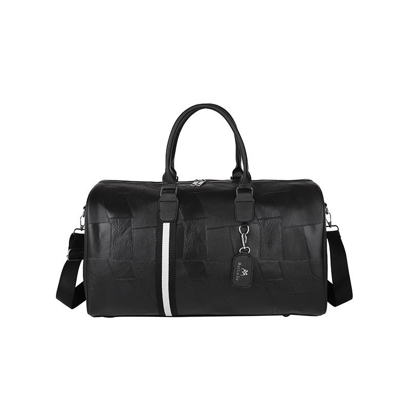 Men and Women's Fashionable Simple Business Trip Large Capacity Hand Luggage Bag PU Model Plus Patch Design Travel Bag