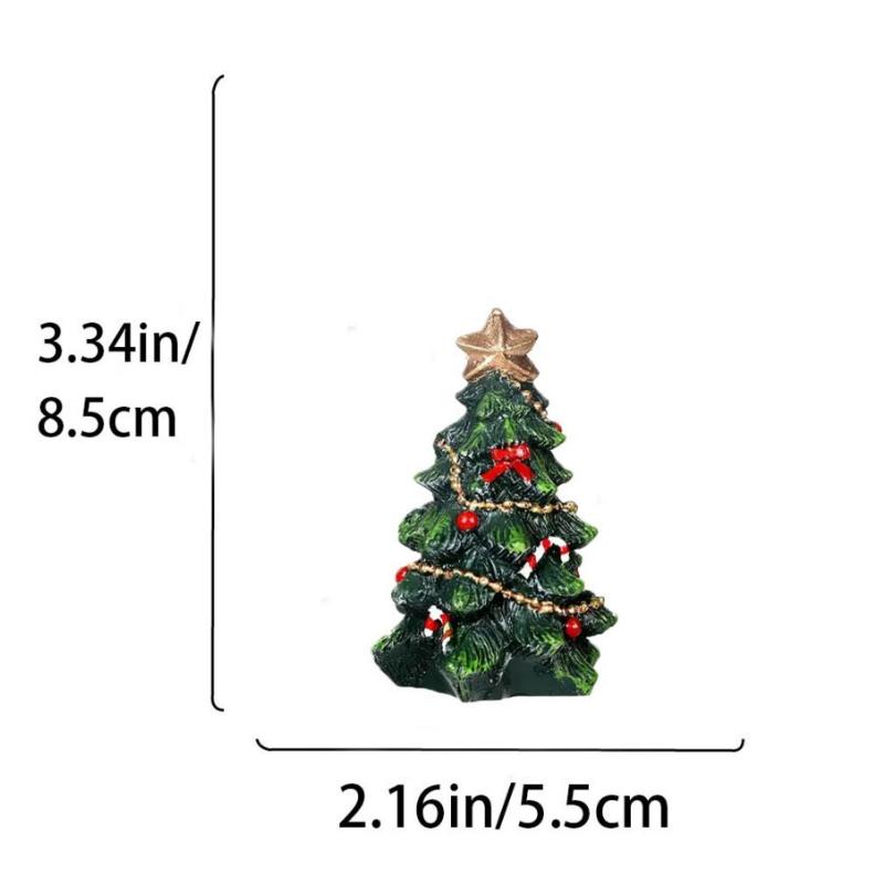 1Pcs Christmas Tree Ornaments Ins European Resin Mini Desktop Living Room Party Atmosphere Cute and Exquisite