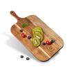 Cutting Board Acacia Wood Kitchen Large Handle Natural Material Lightweight Eco-friendly Wooden Stylish Lunch Tray Pizza Bread Steak Plate Camping