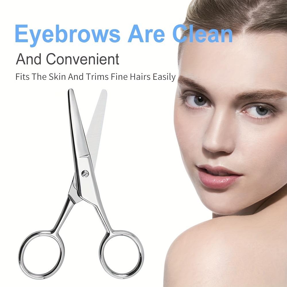 Round Head Safety Beard Scissors For Beard, Eyebrow, Nose Hair, Hair Trimming, Beauty Makeup Care Tool For Men And Women