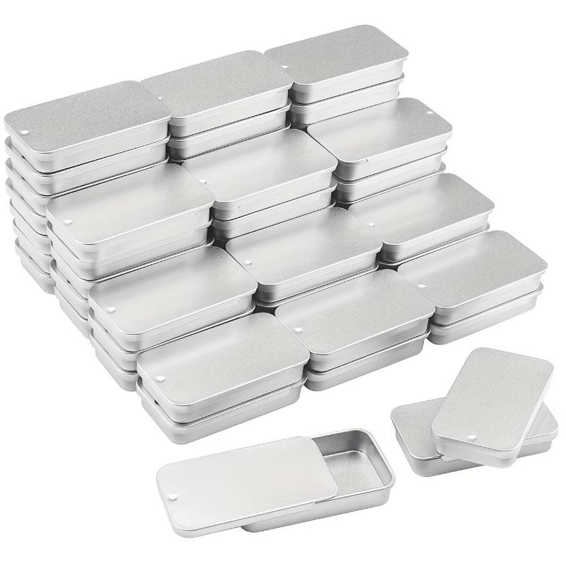 

40pcs Tinplate Push-Pull Box Sliding Lid Tinplate Box Metal Storage Organizer Lip Storing Balm Candies Jewelry Pills Containers