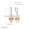 Kienl   Rose Gold Color Skull Punk Big Drop Earring For Women Glossy Natural Zircon Accessories Trend Daily Jewelry