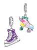 Copper Colors Skate Shoes Sports Compatible With Bracelets Sparkling Charm Bead Charms Copper Colors Authentic Bracelets for Jewellery Making