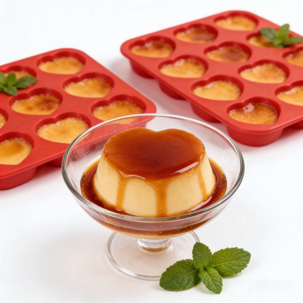 12-Cavity Heart-Shaped Mousse Cake Mold Food Grade Silicone French Pastry Mold  Dessert Making