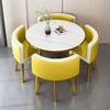 Modern Reception & Meeting Table Set: Office & Leisure Round or Square Dining Table with Chairs.