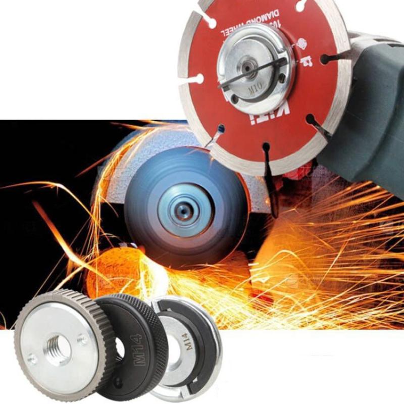 M14 Gewinde Winkelschleifer Selbstverriegelnde Druckplatte Schwarz Schnellspannflanschmutter Spannkraft Spannfutter Werkzeugteile 1Stk