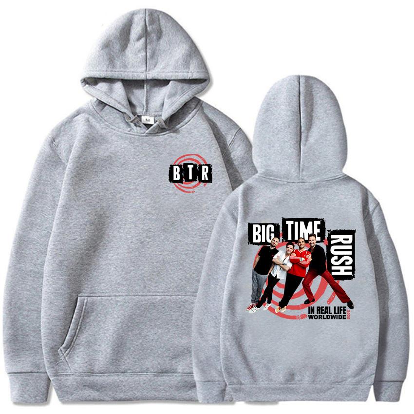 BTR IN REAL LIFE TOUR MONDIALE 2026 FELPA Big Time Rush Band Moda Felpe Oversize Y2k con Cappuccio Manica Lunga Pullover da Uomo Abbigliamento Streetwear
