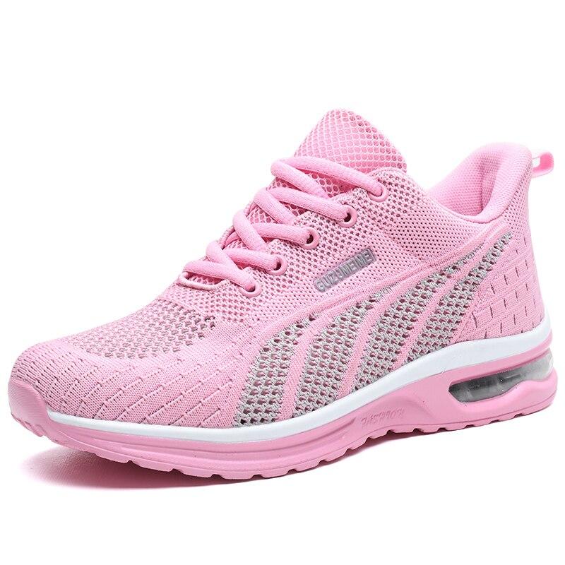 Damen Laufschuhe Atmungsaktive Damen Sneakers Air Mesh Kissen Tennis Damen Sportschuhe Outdoor Schnürschuhe Trainingsschuhe