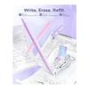 Four Candies Purple Stationery Set with Gel Pens, Correction Tape, Pastel Highlighters, Mechanical Pencil, Sticky Notes & Index Tabs - Study