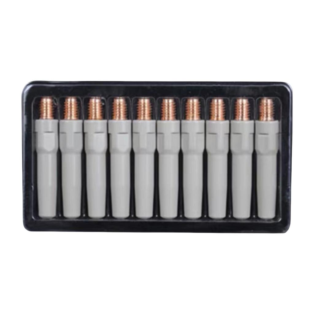 10Pcs Welding Contact Tips 40mm M6 Gas Nozzle Tip 0.8mm 1.0mm 1.2mm Welding Torch Welding Tool Parts Equipment