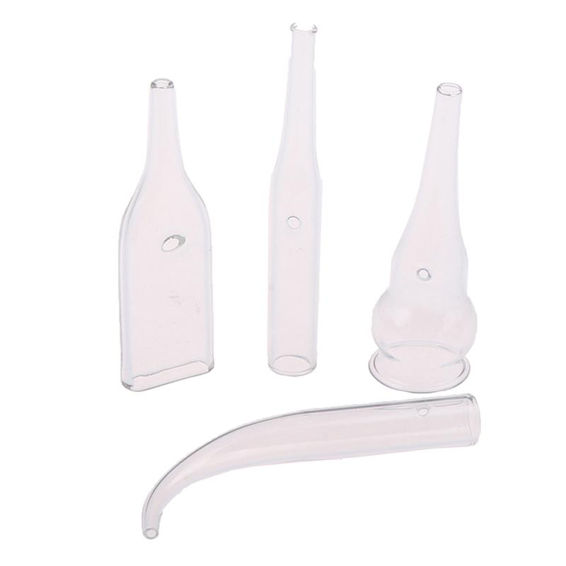 4Pcs/Set Blackhead Removal Glass Pipes Face Pore Cleanser Vacuum Extractor Tube