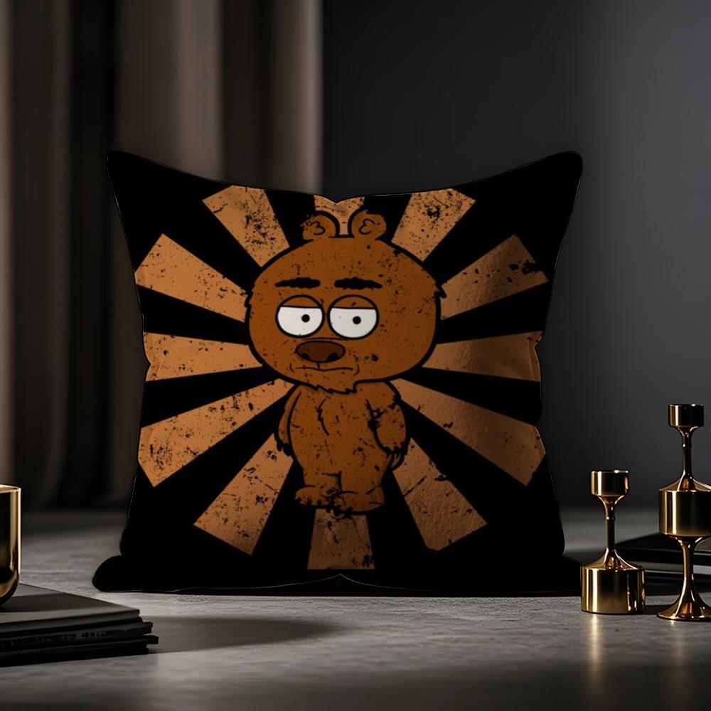 Brickleberry Cushion Cover Anti-dustmite Pillowcase Invisible Zipper Silky Short Plush Sofa Cushion Cover