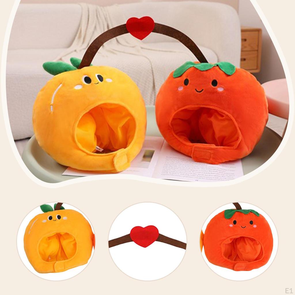 Orange & Persimmon Headband Hat Cartoon Fruit Photography Props Costume for Theme Parties