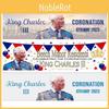 Krönungsflagge König Karl III. Premium Polyesterstoff 50x150cm