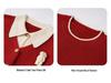 Korean Style Red Parent-Child Sweater: Women's Cardigan & Men's Round Neck Pullover