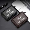 Leather Car Driver's License ID Card Bank Card Wallet Car Styling For Hyundai Santa Fe Sonata Solaris Azera Creta I30 Ix25 IX35 Tucson