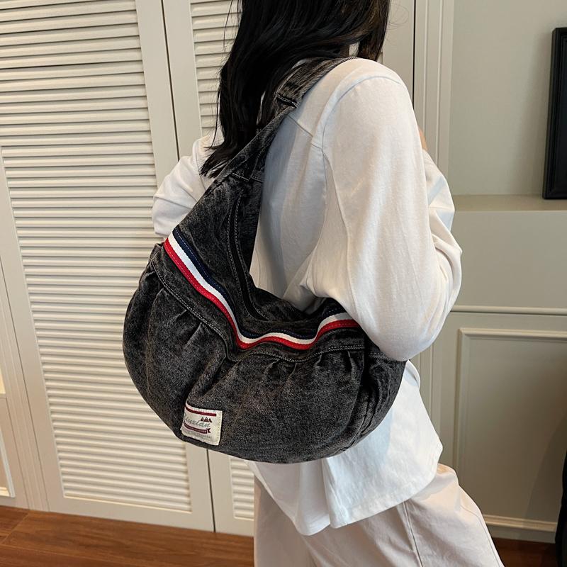 Denim Bag Large Capacity Crossbody Bag Women Tote Bag Commuter Shoulder Bag